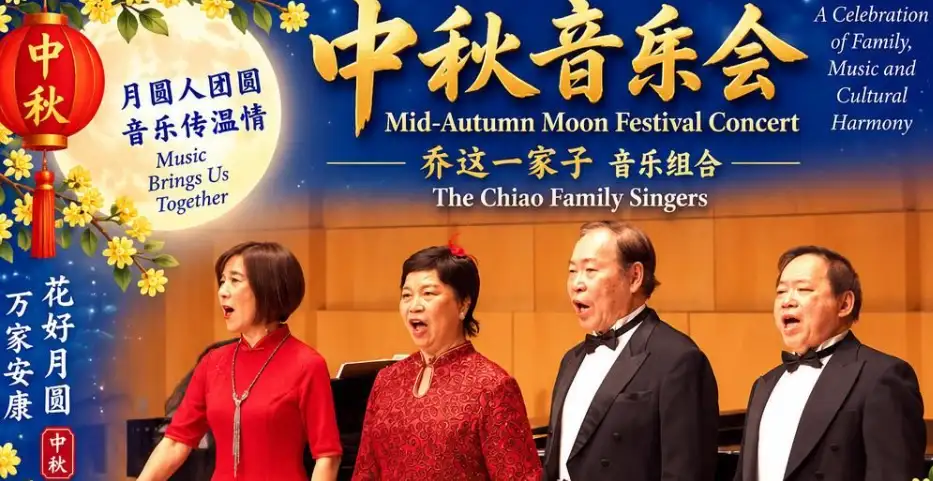 Chinese Family Music Group Sings Mid Autumn Festival at Elderly Center