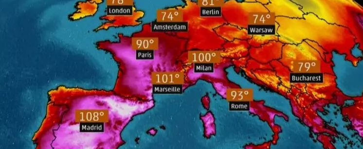 法国热浪再袭:53省拉响高温橙色警报,40℃极端天气逼近